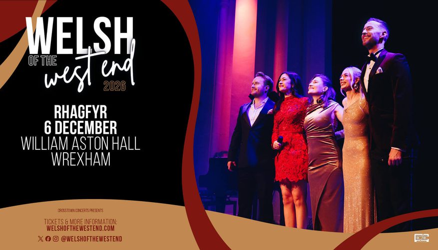 Five people stood on a stage, preparing to take a bow.